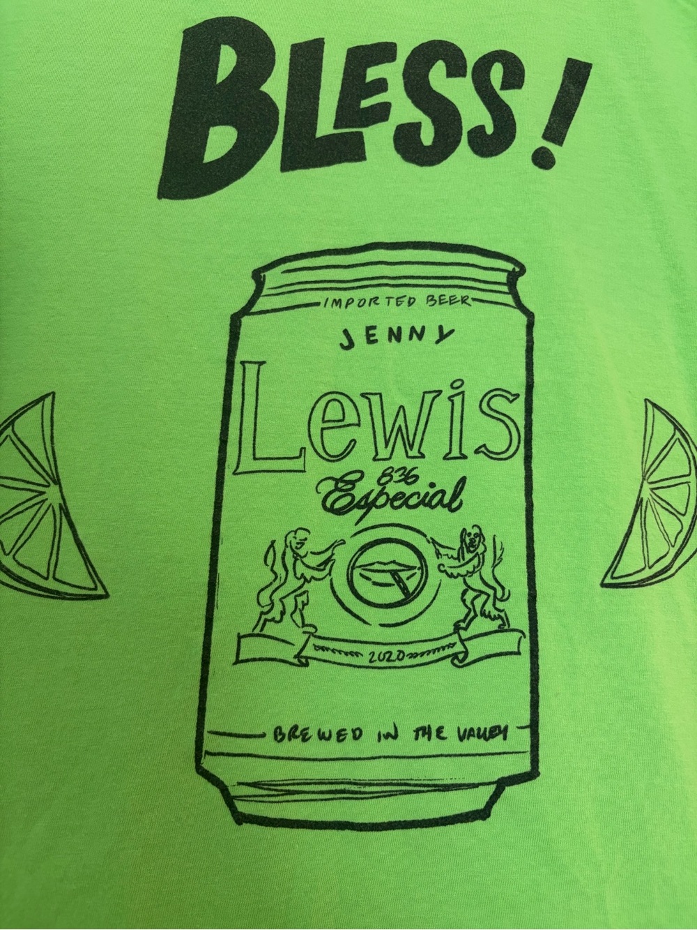 Jenny Lewis Modelo Especial Band Tee Lime Green US Size Medium - Picture 2 of 6